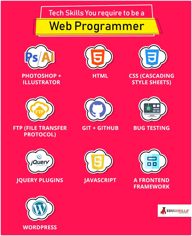 Tech Skills you require to be a web programmer