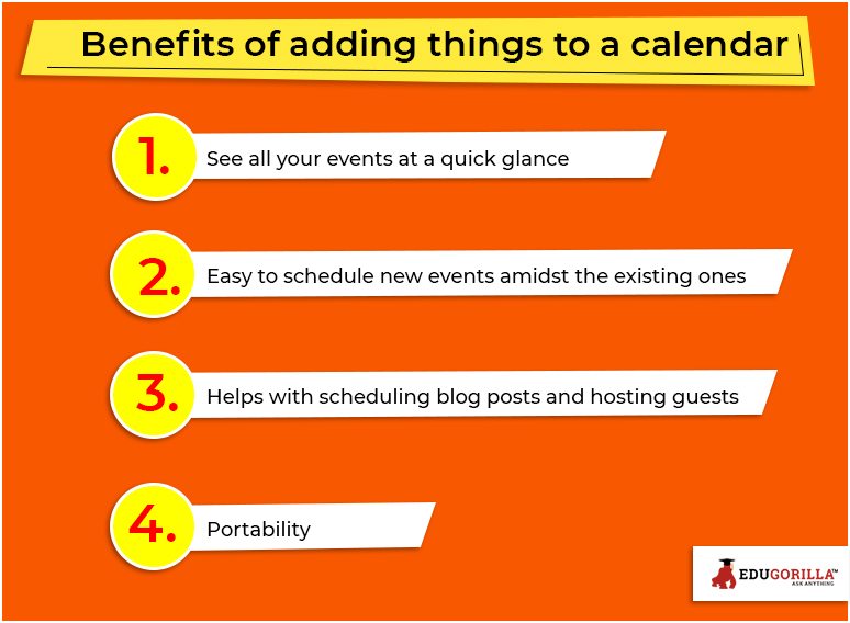 Benefits of adding things to a calendar