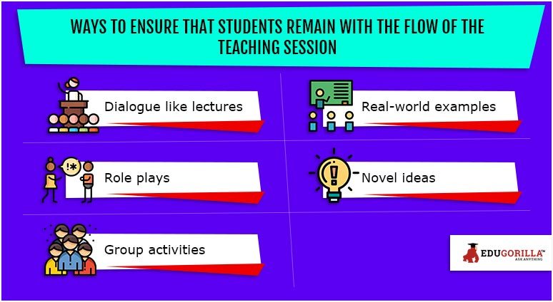 Ways to ensure that students remain with the flow of the teaching session