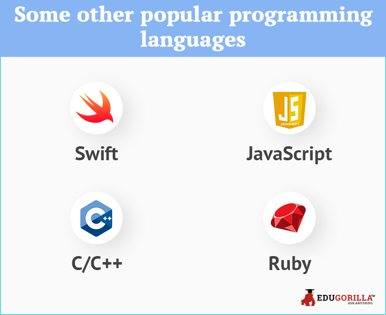 Some other popular programming languages