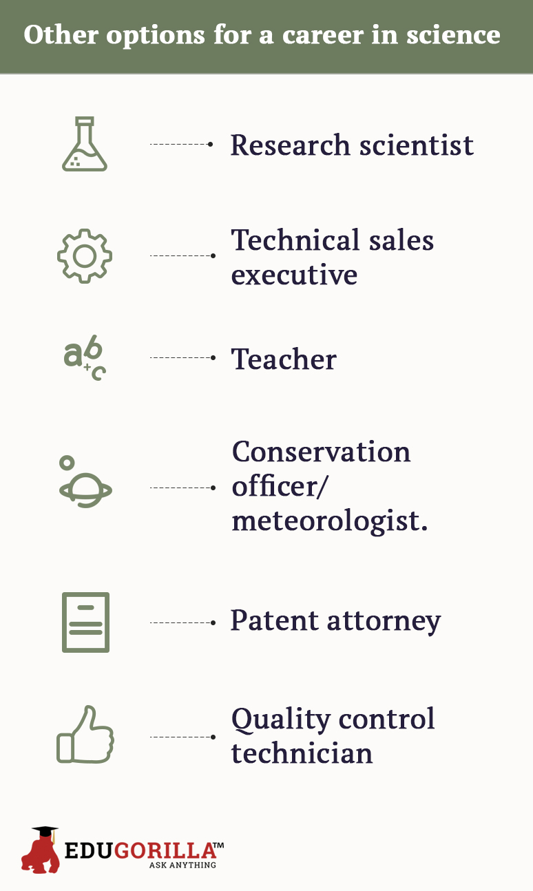 Other options for a career in science