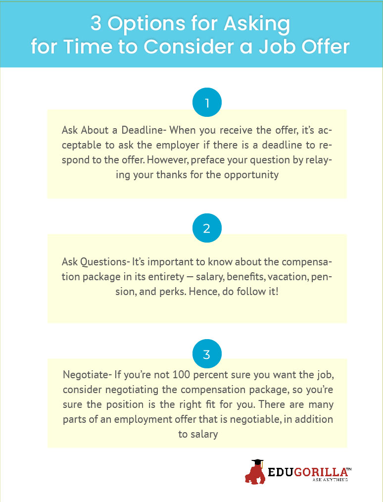 3 Options for Asking for Time to Consider a Job Offer